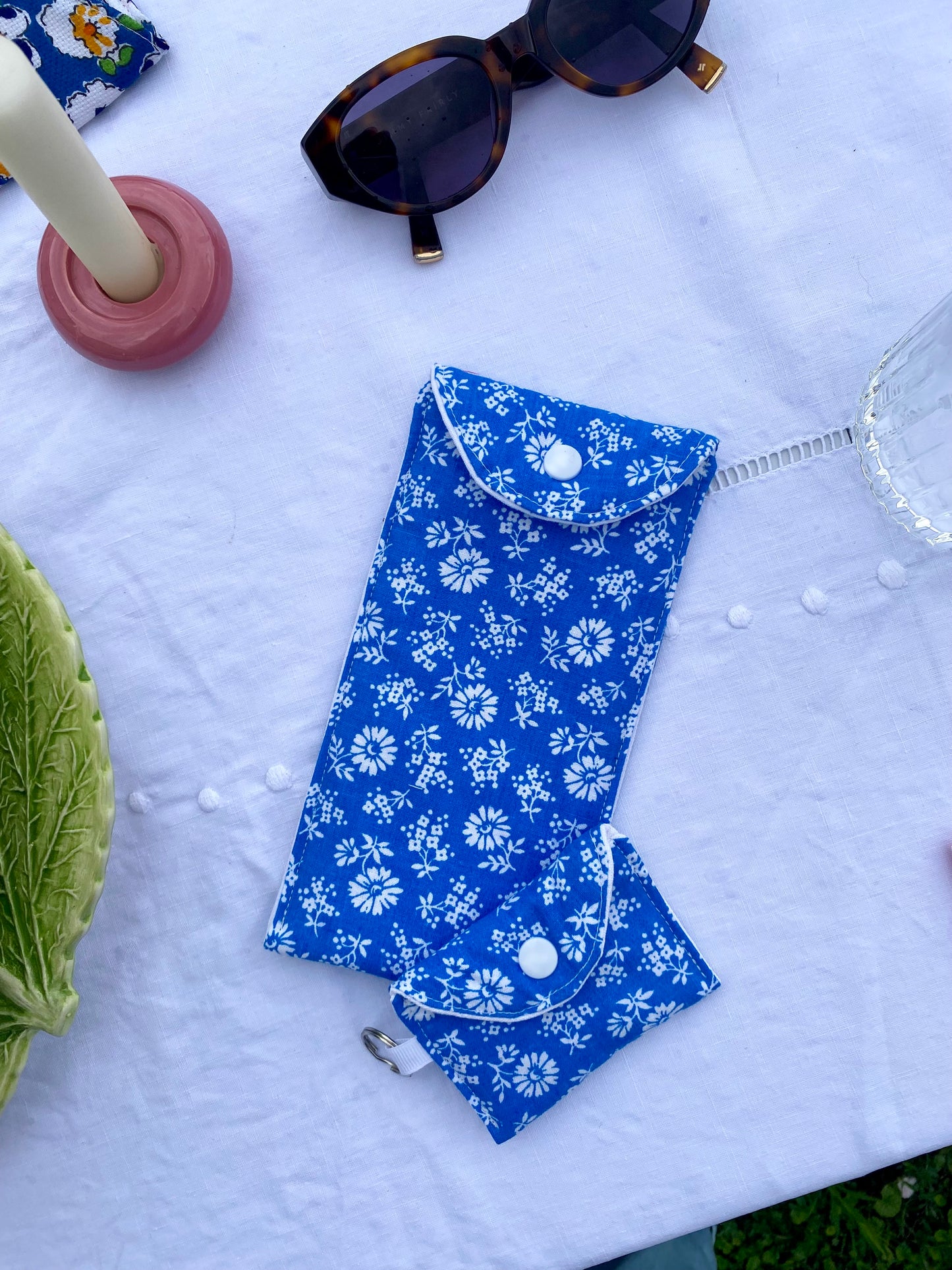 Housse de lunettes en tissu vintage