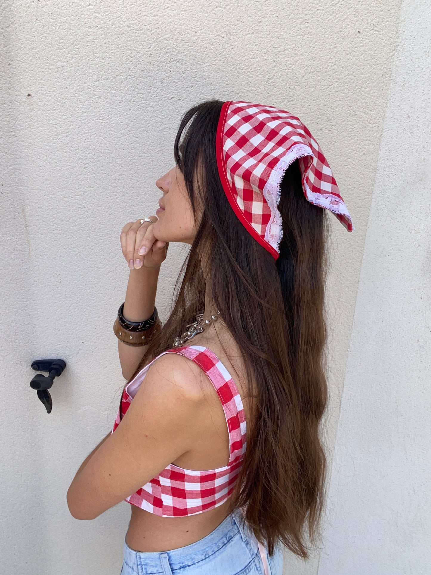 Bandana vichy pour les cheveux