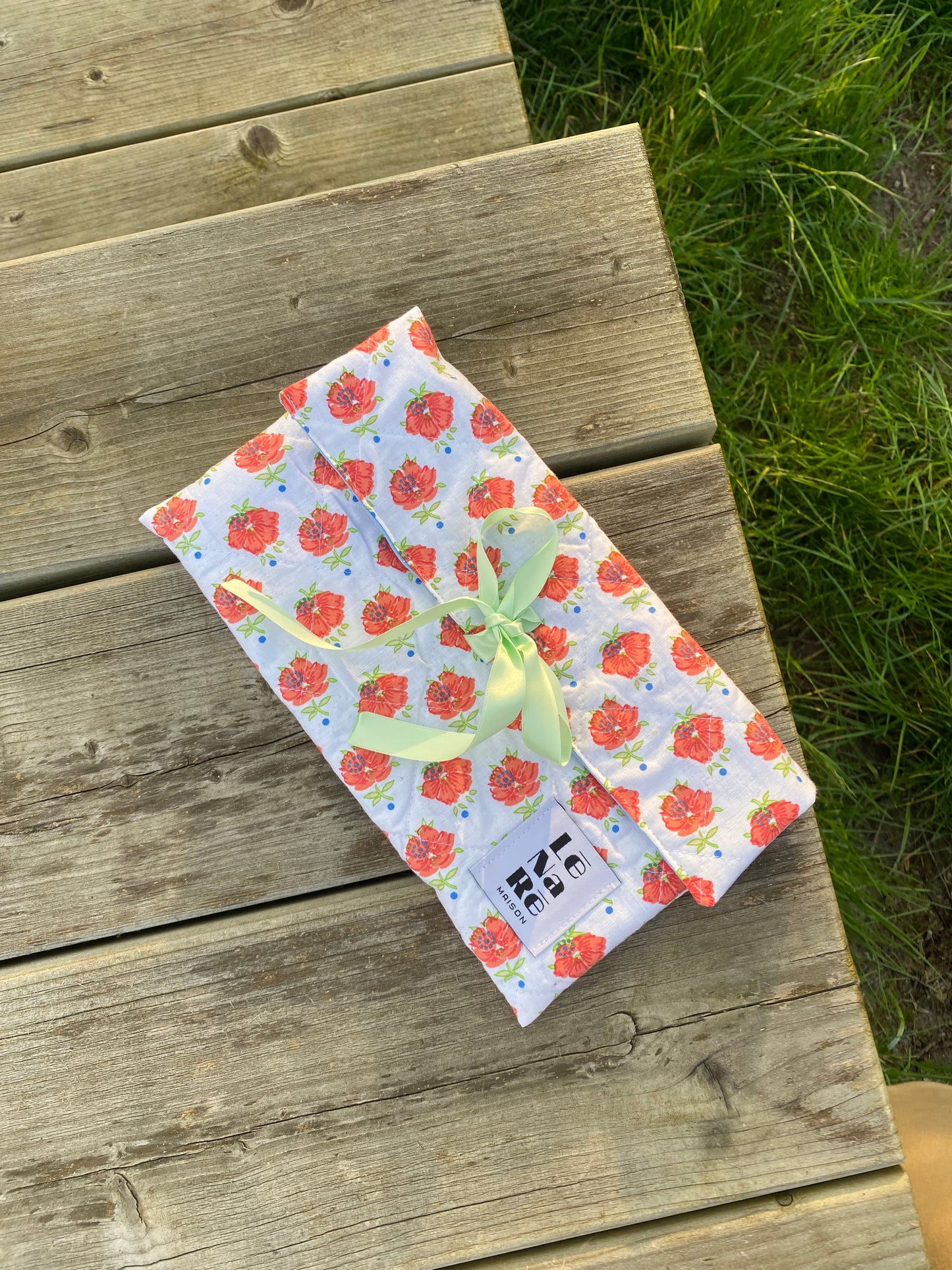 Housse de livre en tissu ancien upcyclé