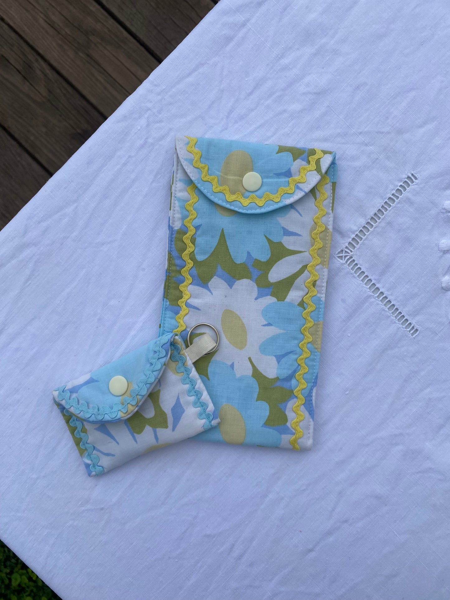 Housse de lunettes en tissu vintage