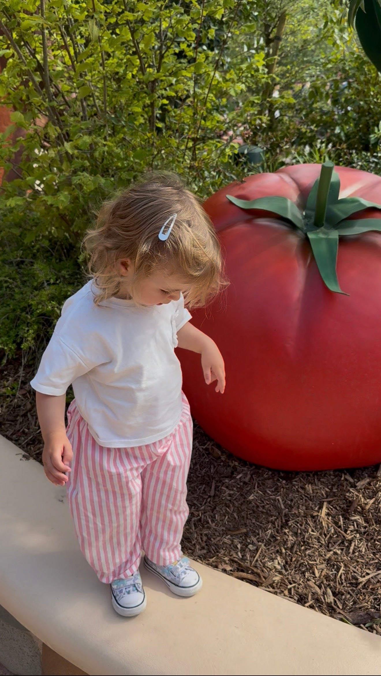 Pantalon ballon Polisson rose rayé - 2/4 ans