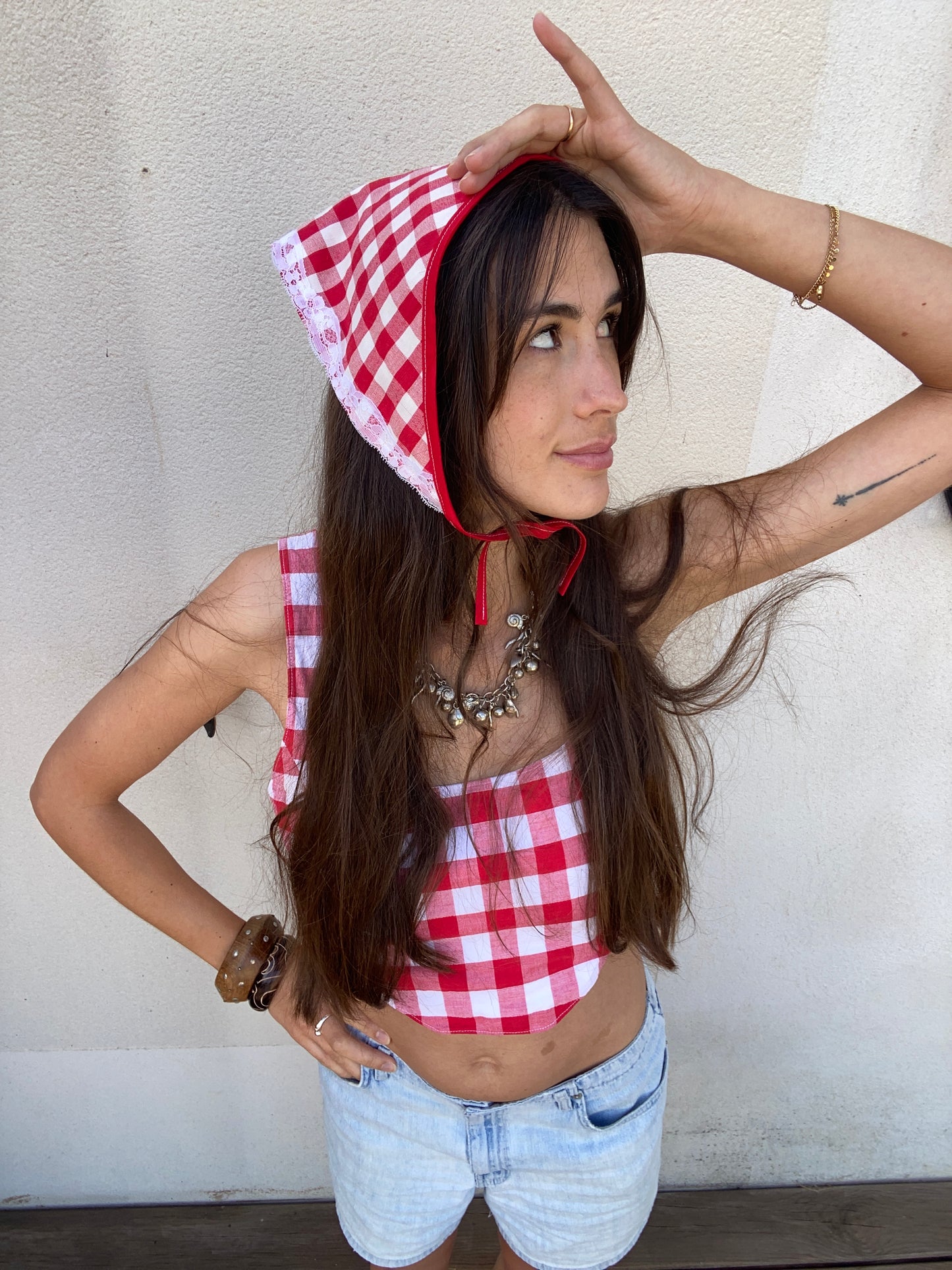 Bandana vichy pour les cheveux