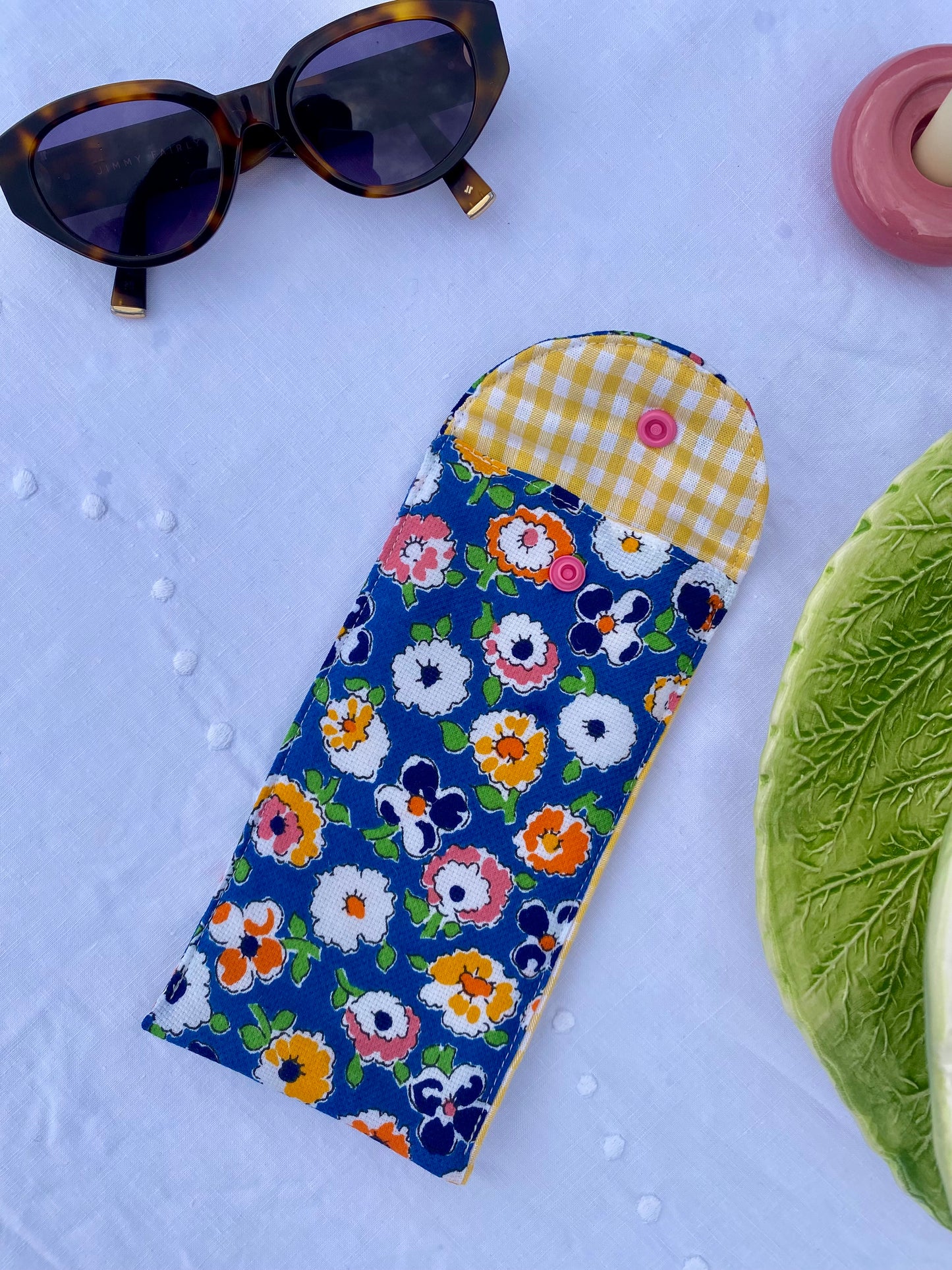 Housse de lunettes en tissu vintage