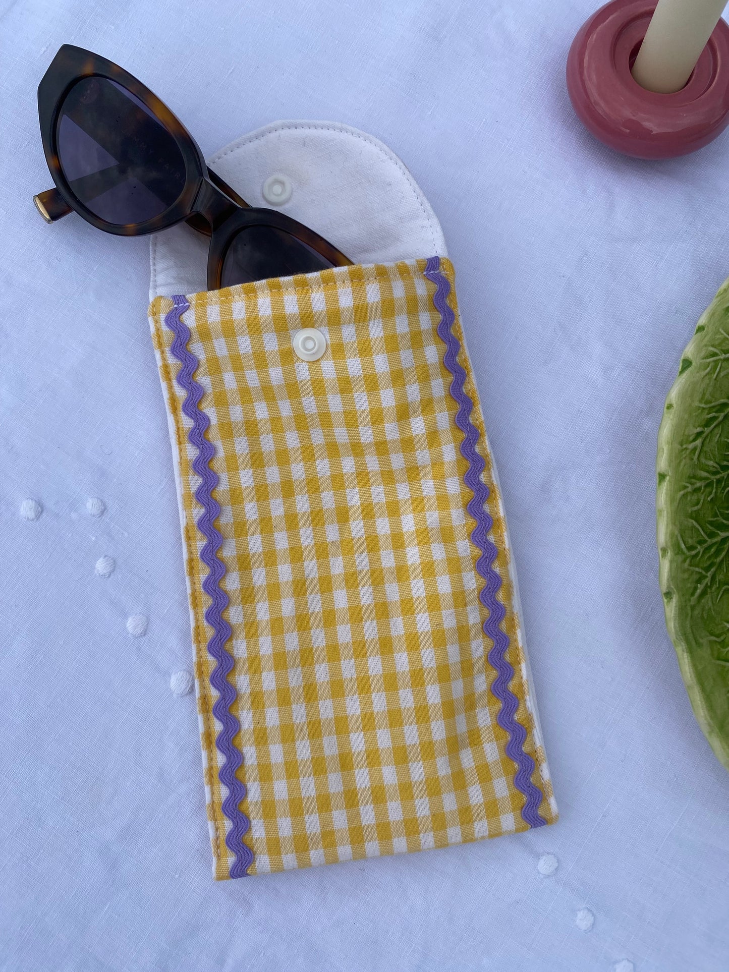 Housse de lunettes en tissu vintage