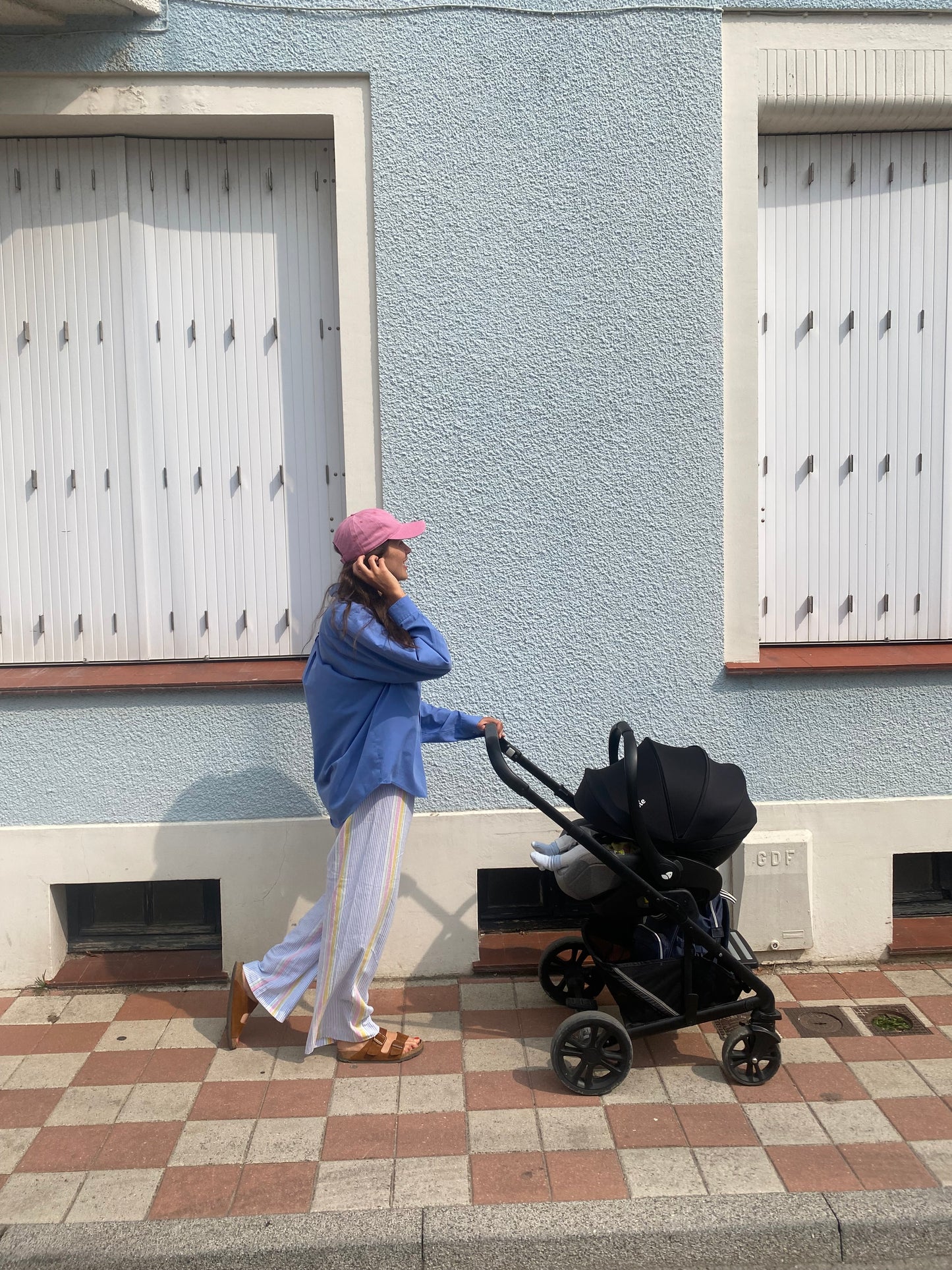 Pantalon rayé pastel