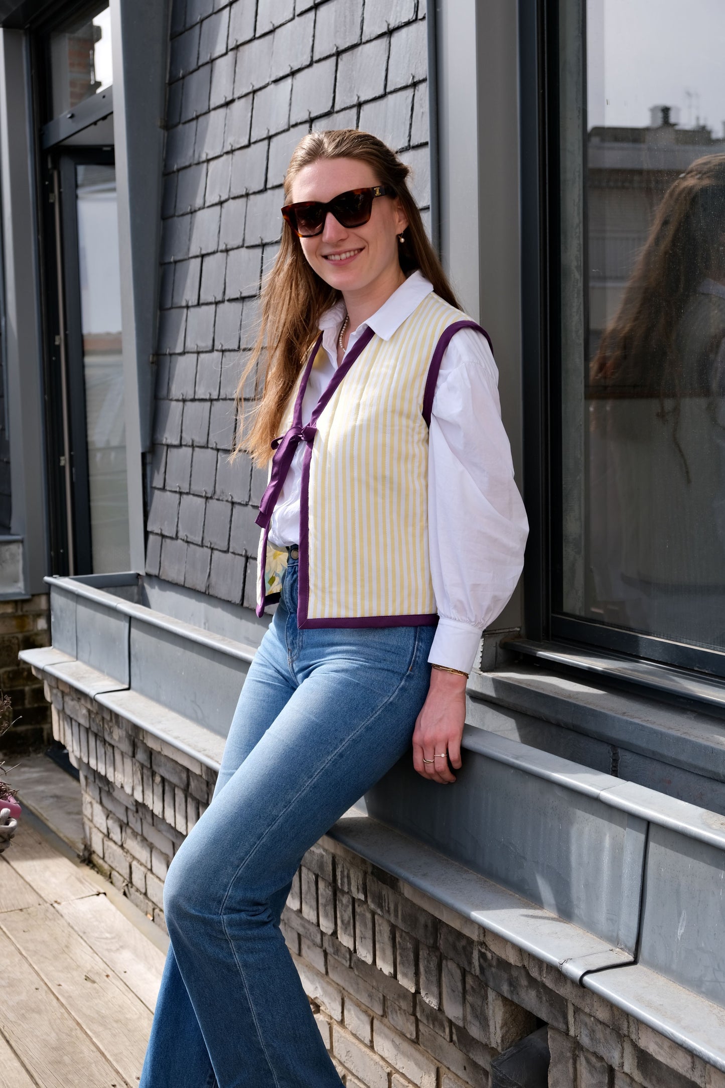 Veste sans manches marguerite