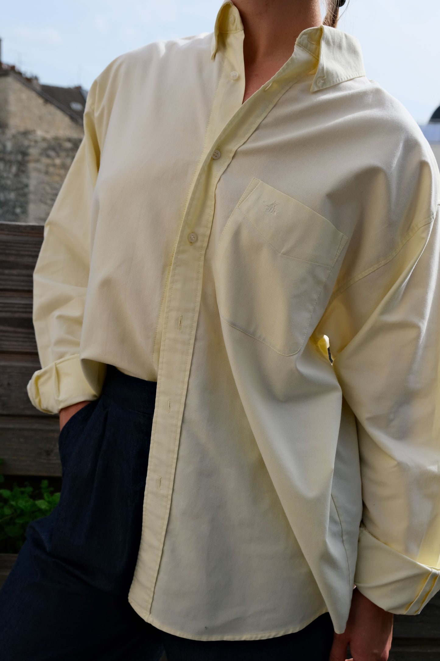 Chemise dos nu citron/lila