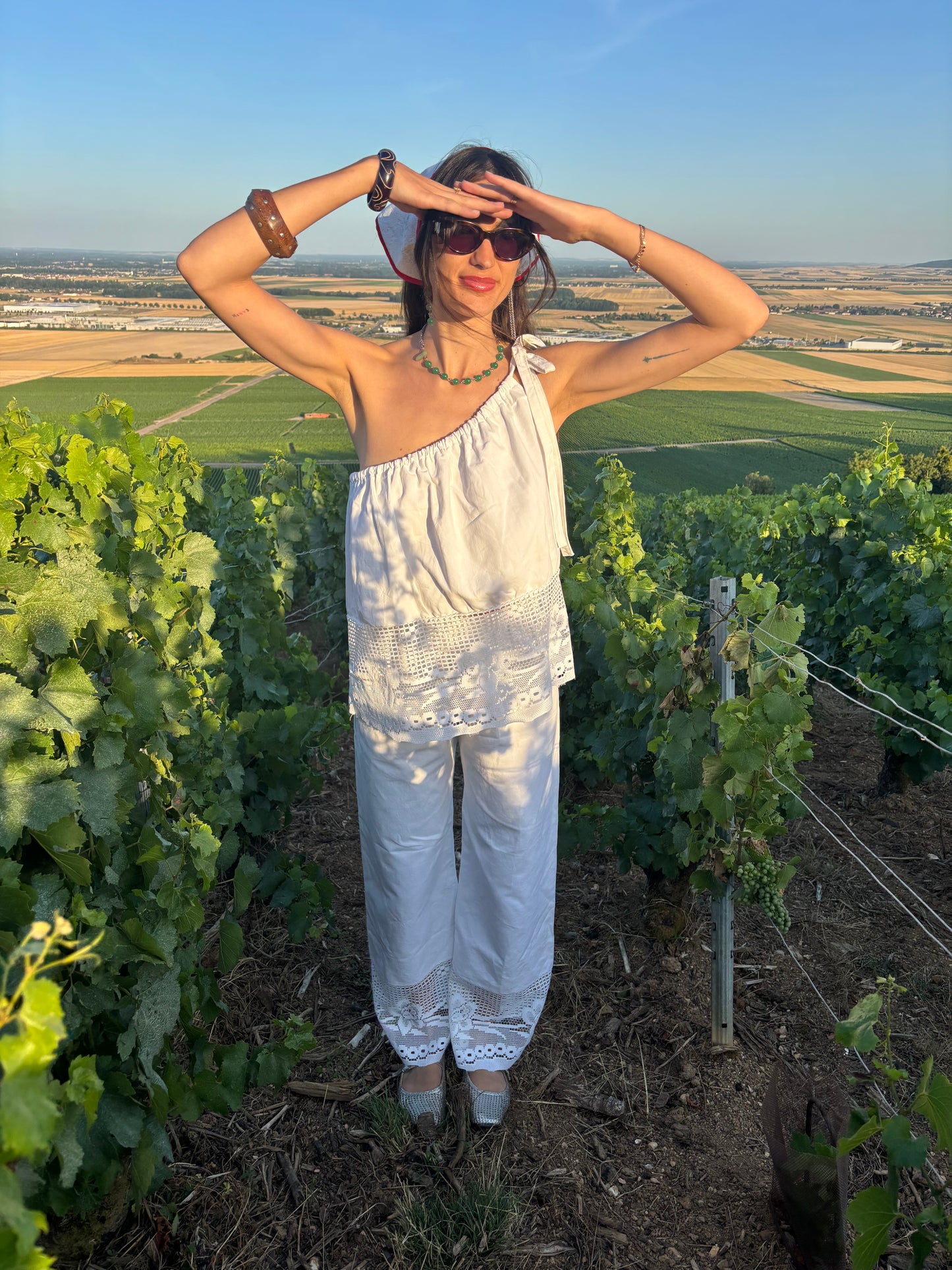 Pantalon blanc bi-matière