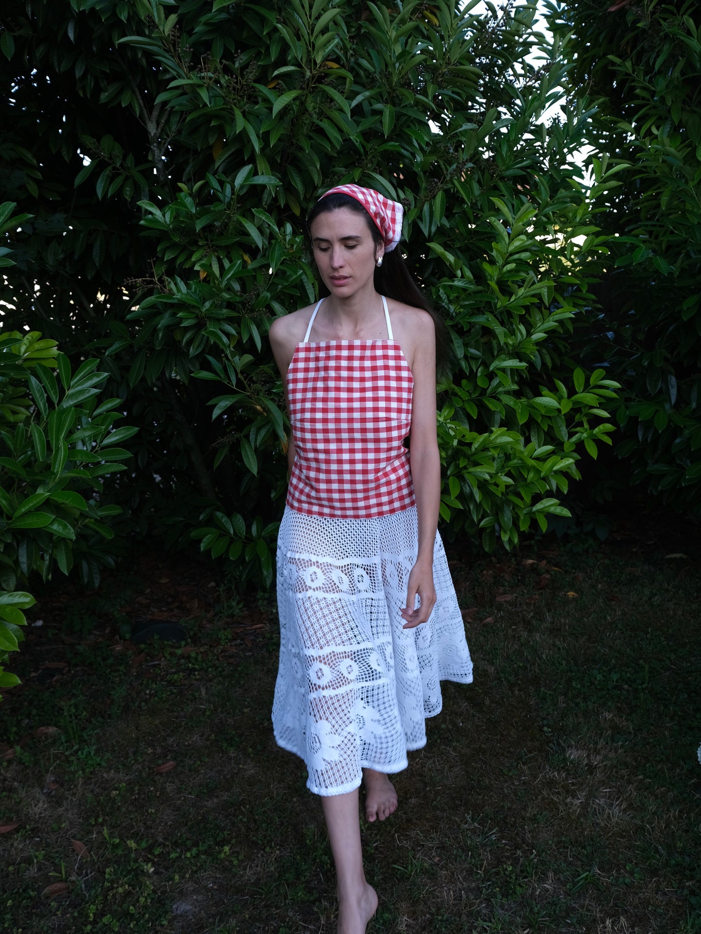 Jupe blanche en crochet