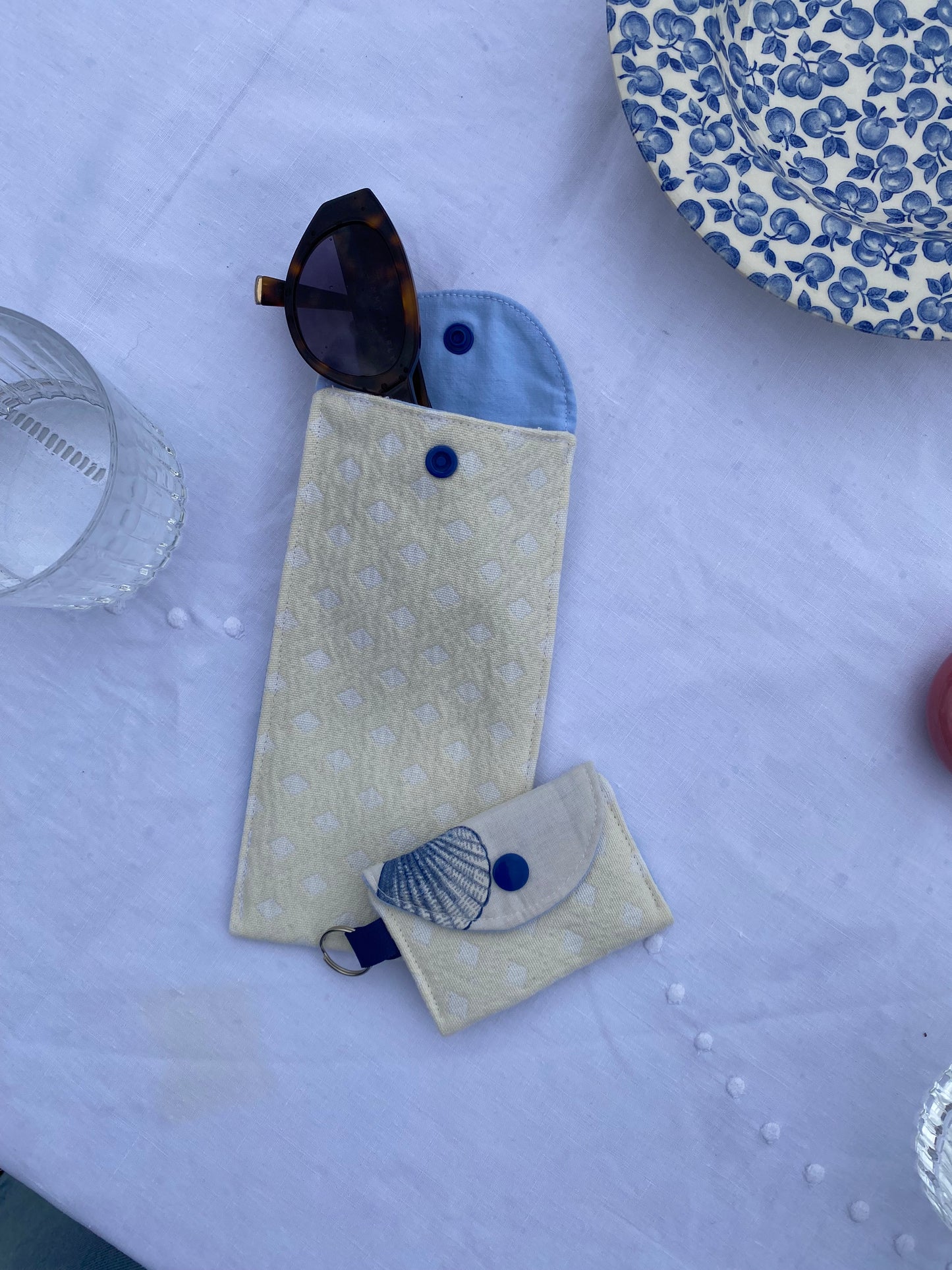 Housse de lunettes en tissu vintage