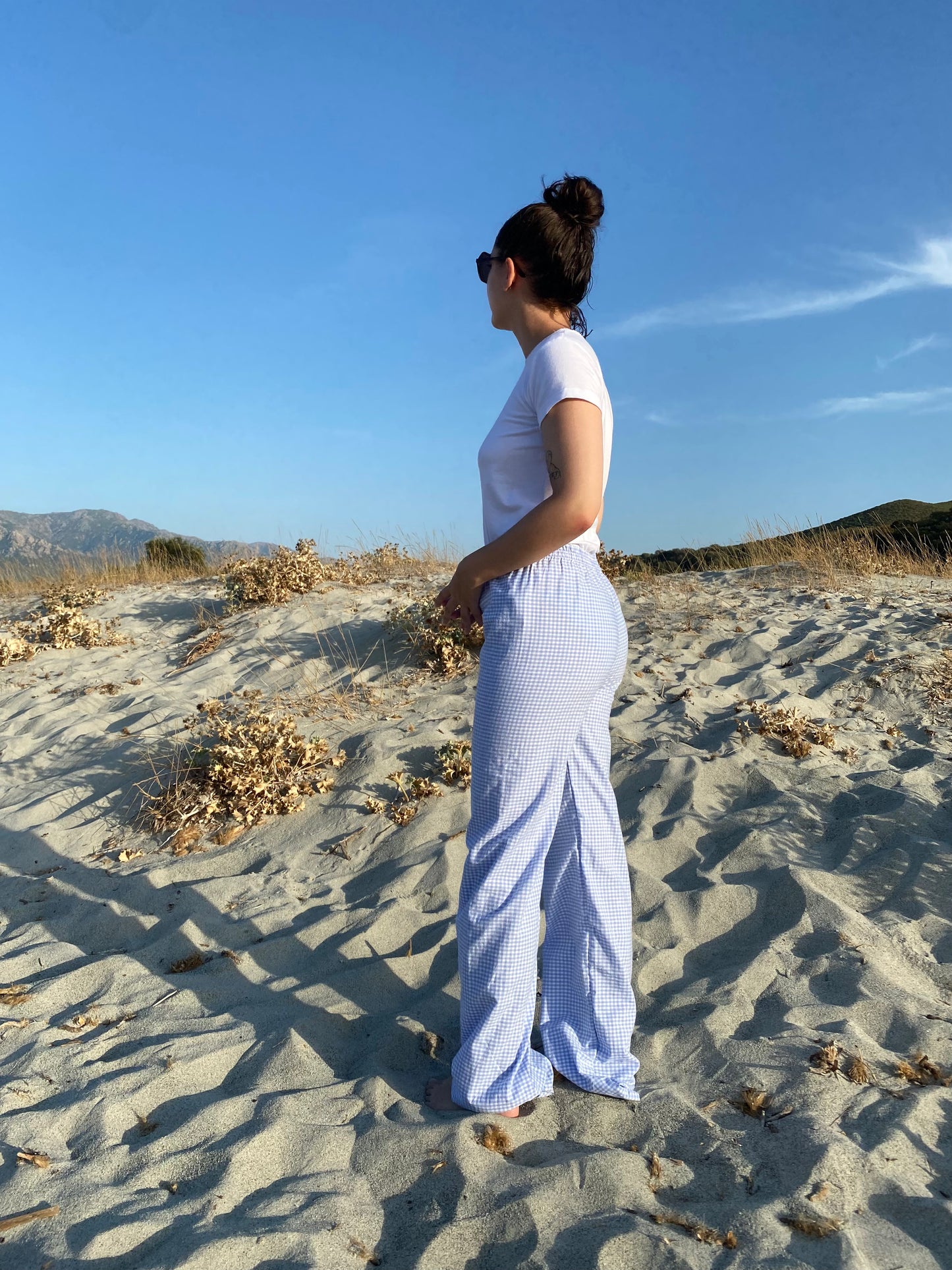 Pantalon vichy tartine à la myrtille