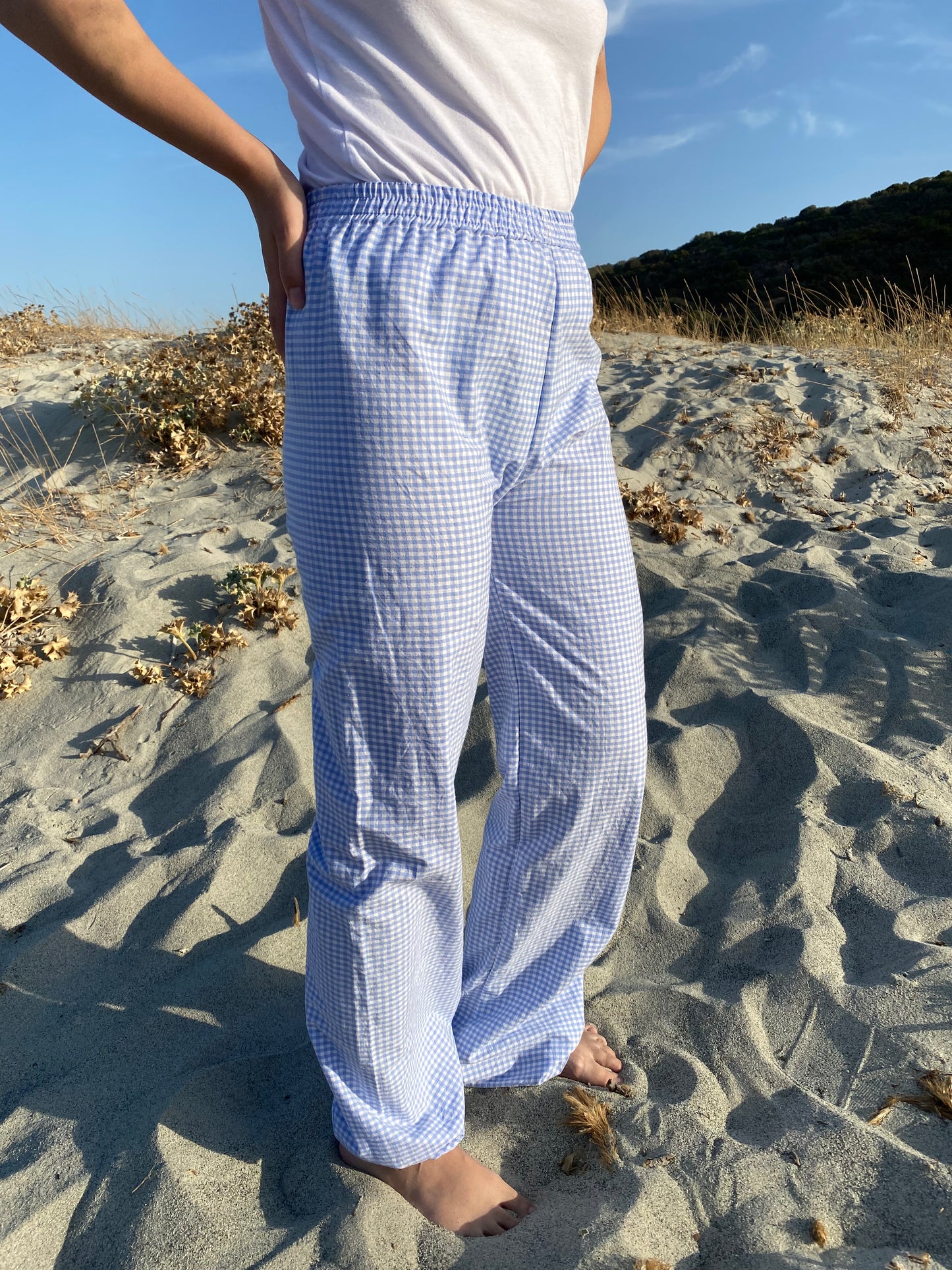 Pantalon vichy tartine à la myrtille