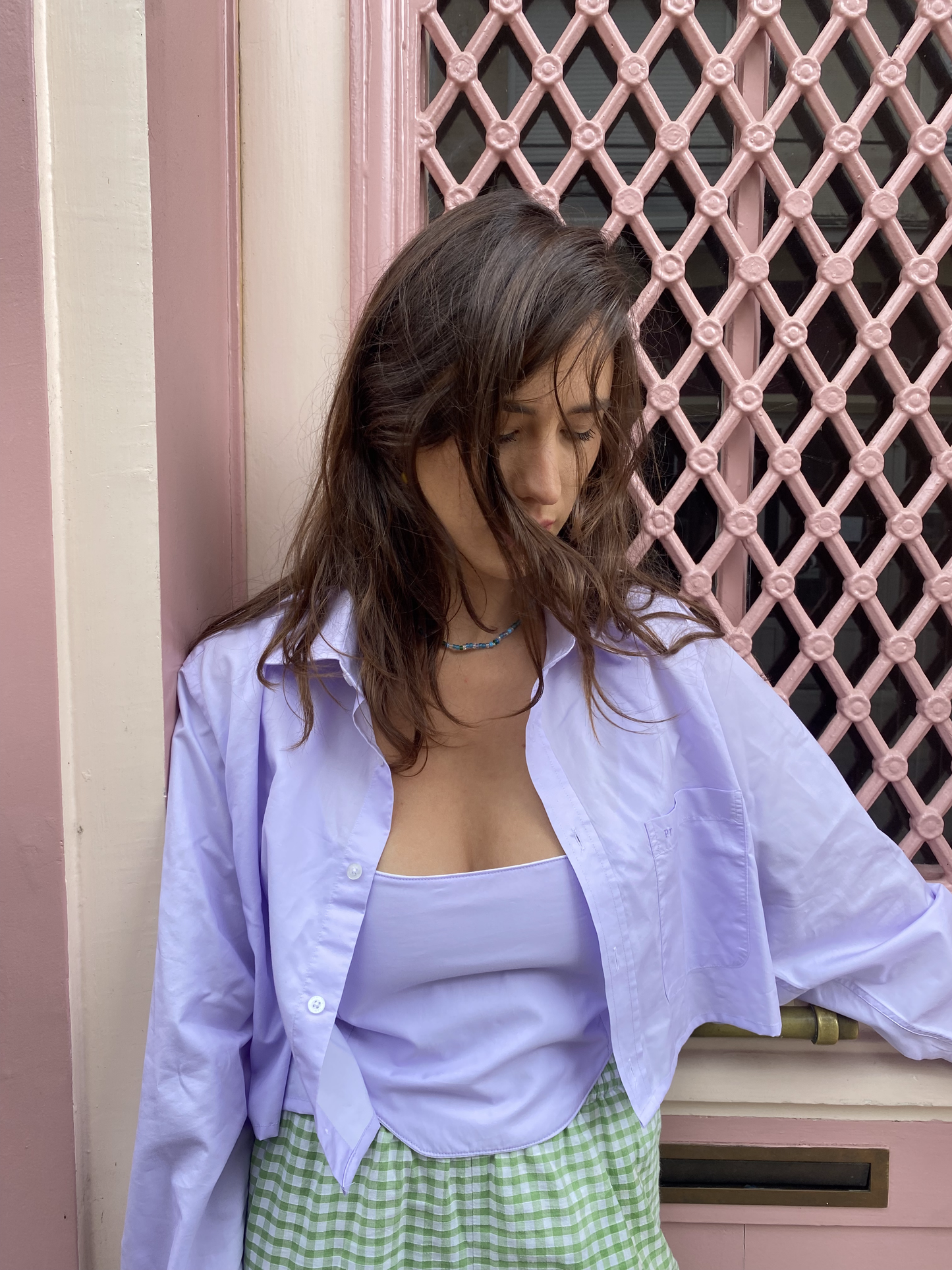 Set corset x chemise violette à l’eau
