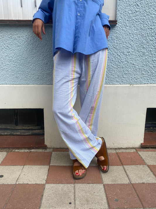 Pantalon rayé pastel