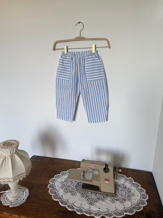 Pantalon ballon Polisson bleu rayé - taille 2/4 ans