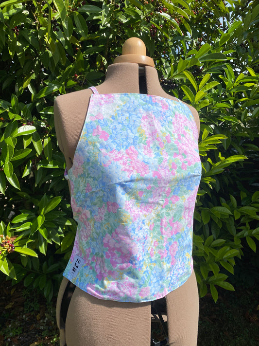Top dos nu à fleurs pastels
