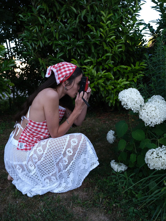Jupe blanche en crochet