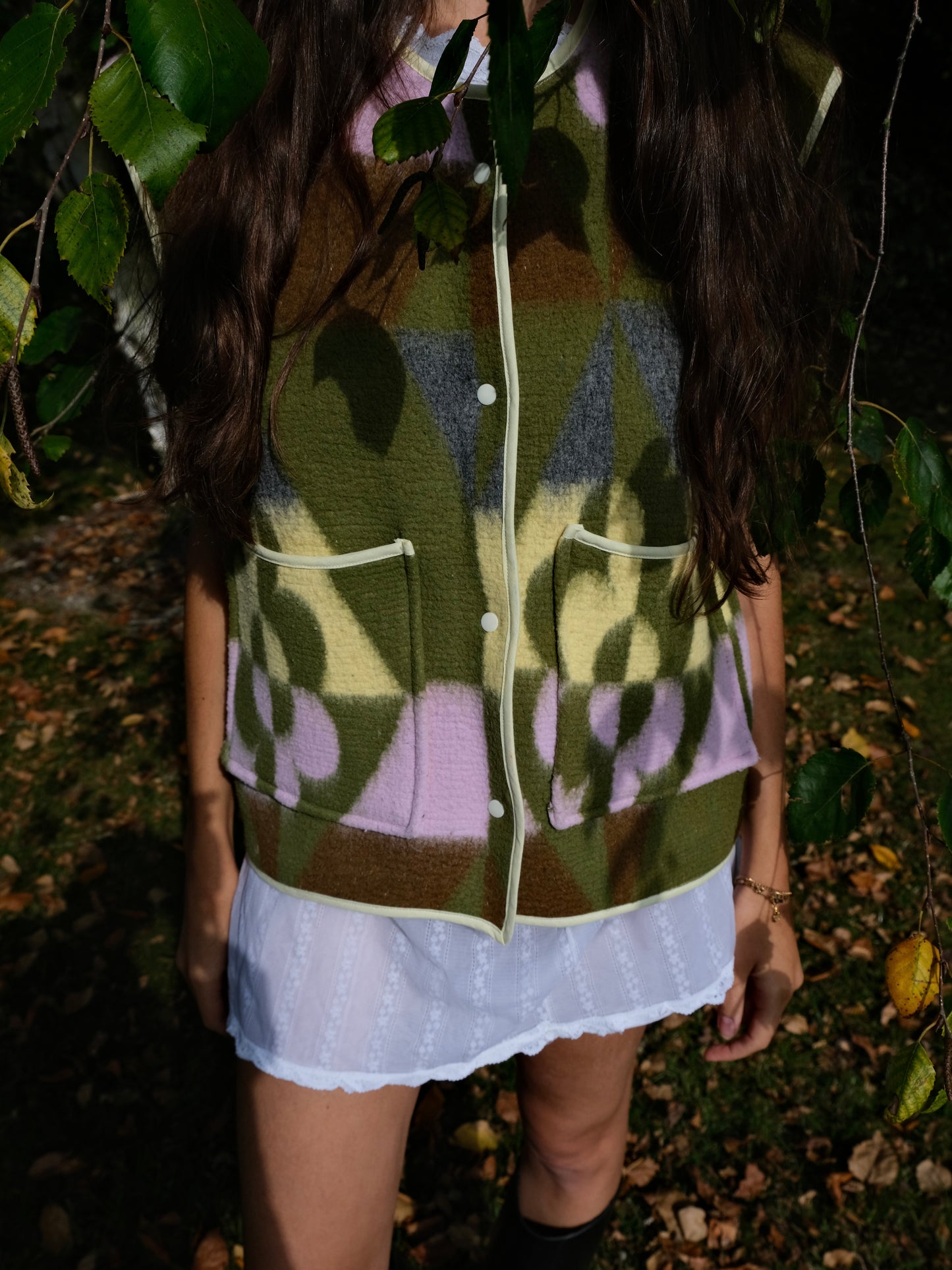 Veste sans manches Aurore vert mousse