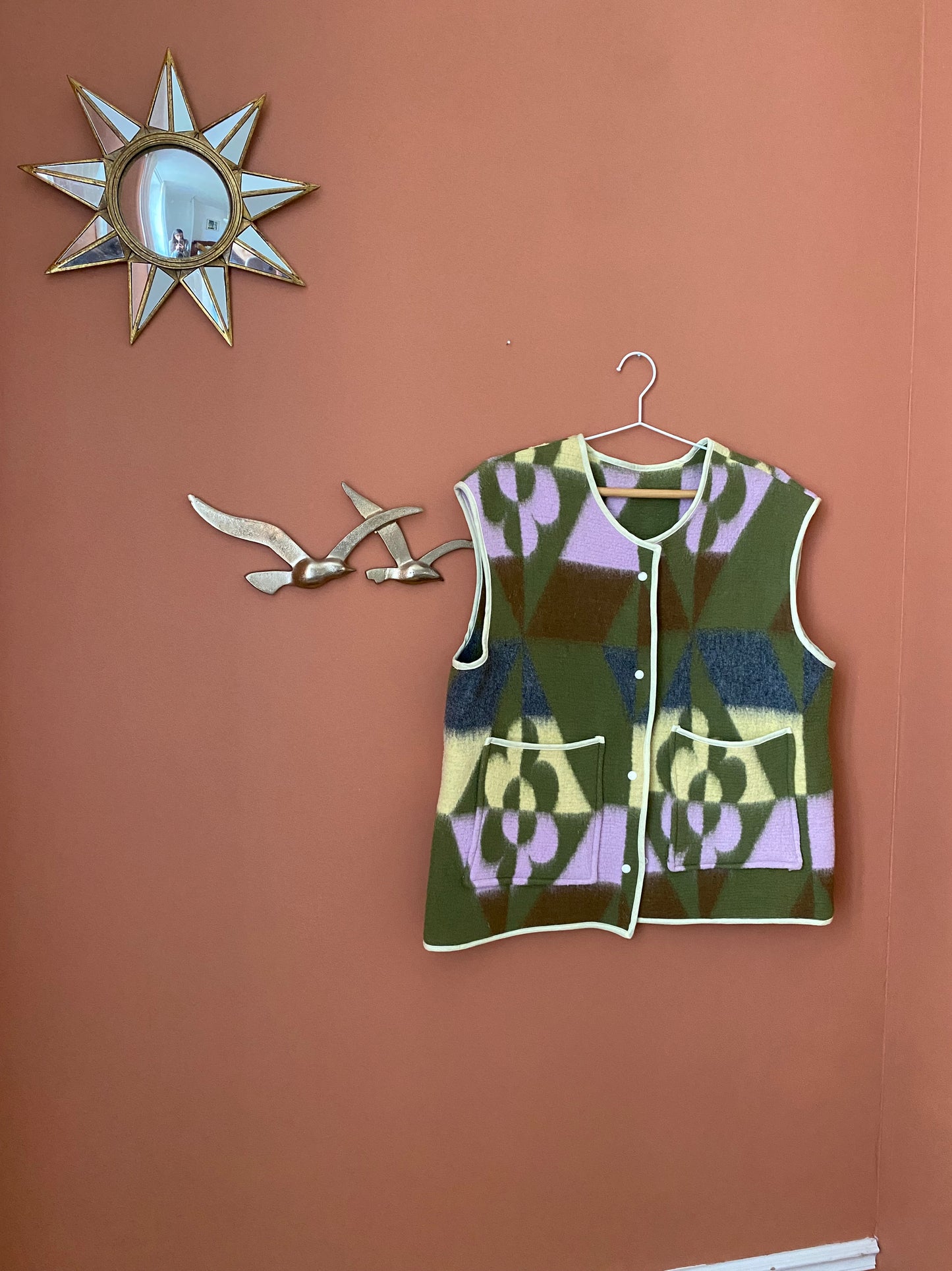 Veste sans manches Aurore vert mousse