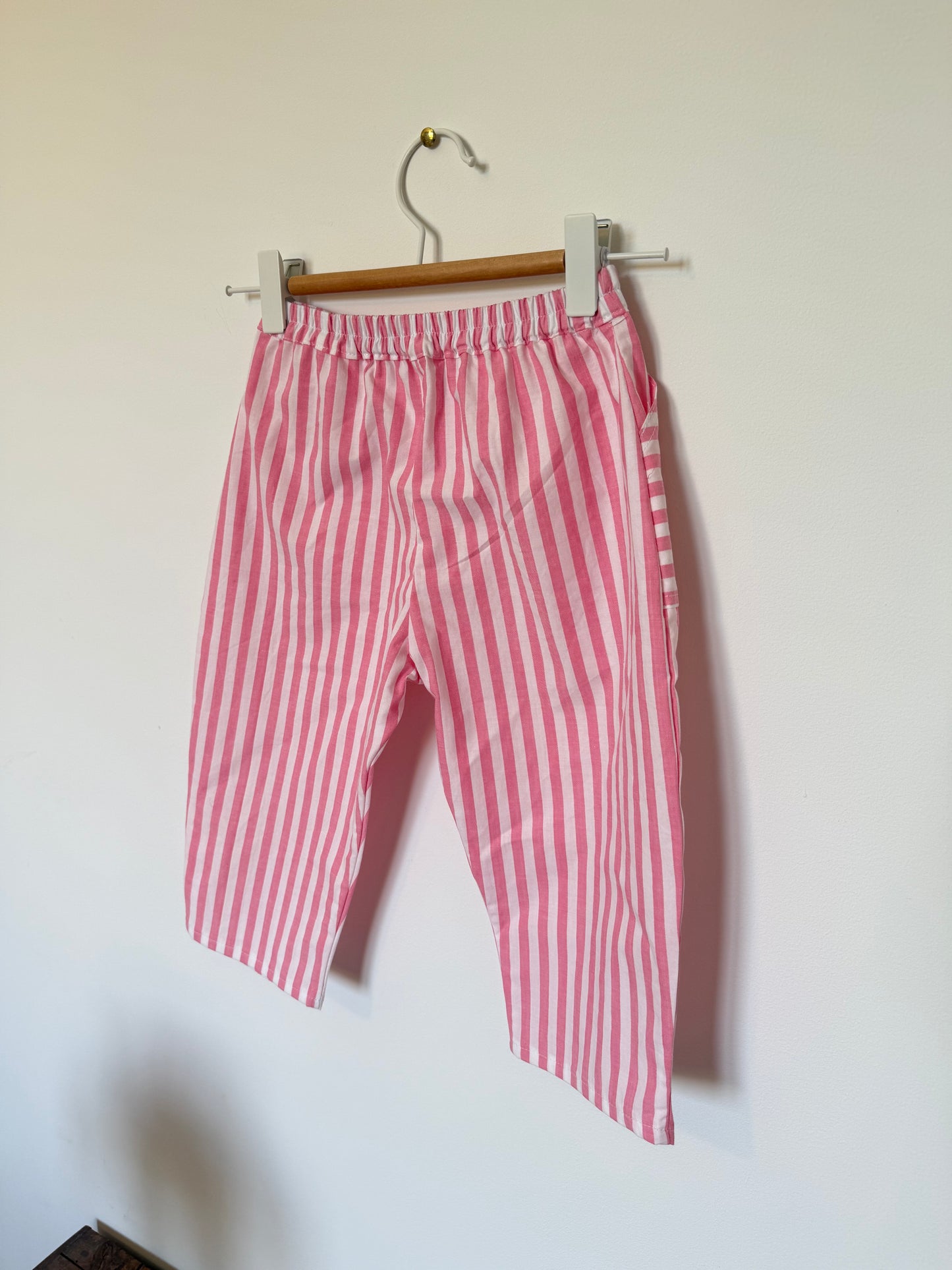 Pantalon ballon Polisson rose rayé - 2/4 ans