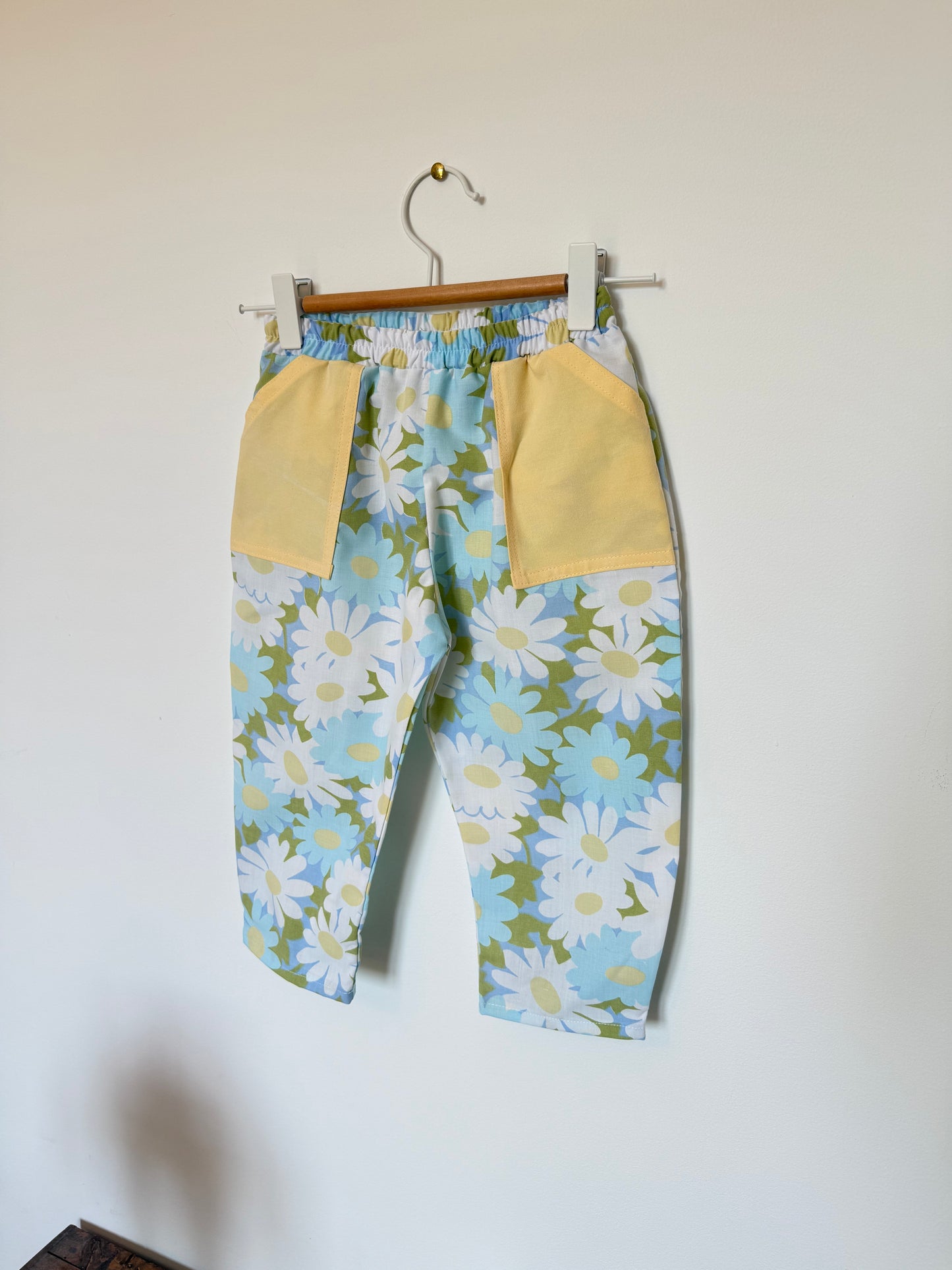Pantalon ballon Polisson bleu fleuri - 3 ans