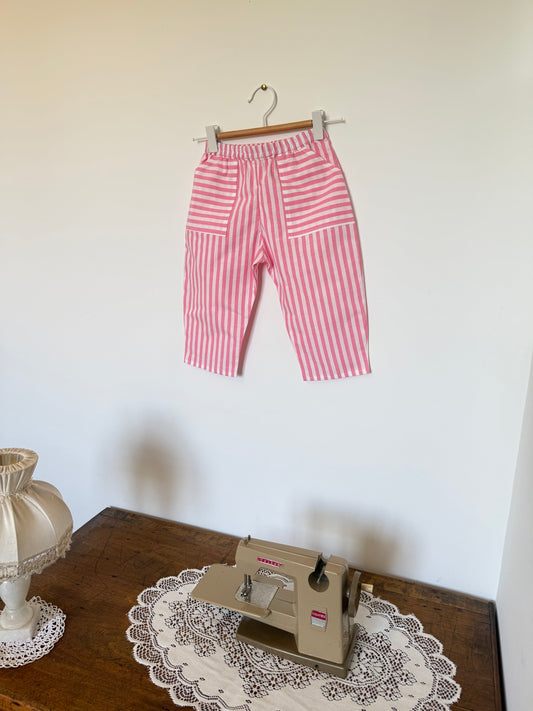 Pantalon ballon Polisson rose rayé - 2/4 ans
