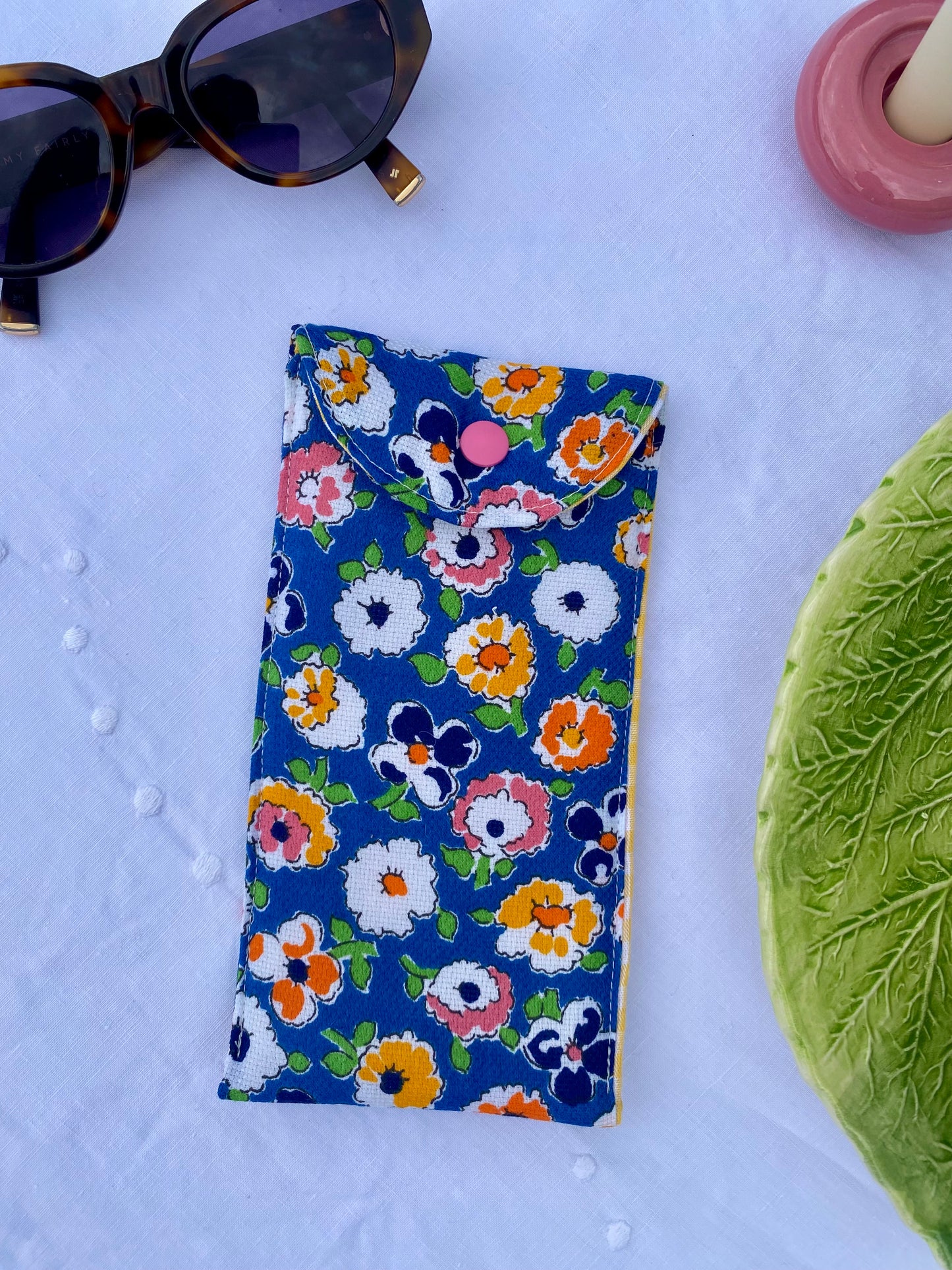 Housse de lunettes en tissu vintage