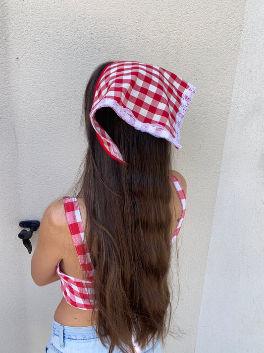 Bandana vichy pour les cheveux