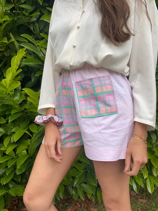 Short tartan et rose