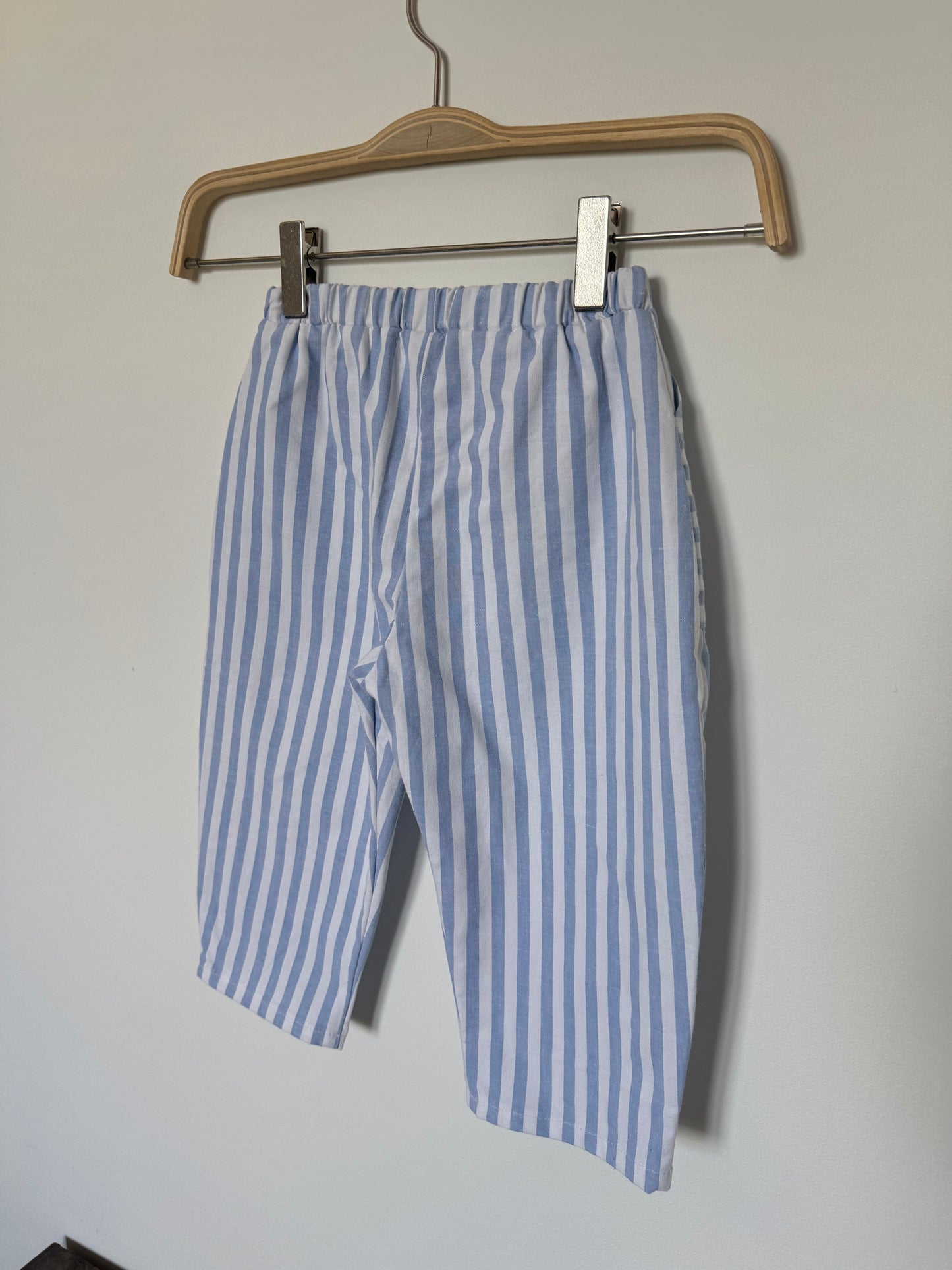 Pantalon ballon Polisson bleu rayé - taille 2/4 ans