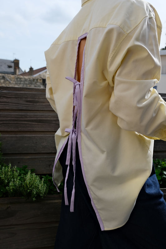 Chemise dos nu citron/lila