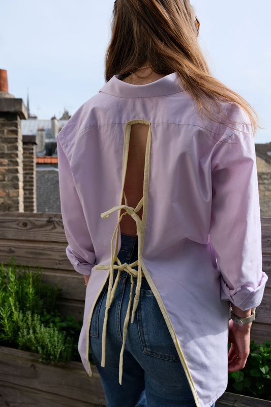 Chemise dos nu lila/citron