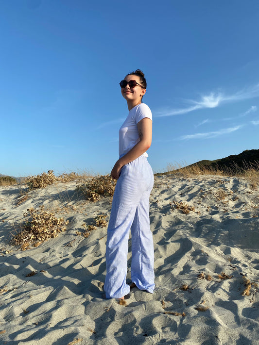 Pantalon vichy tartine à la myrtille
